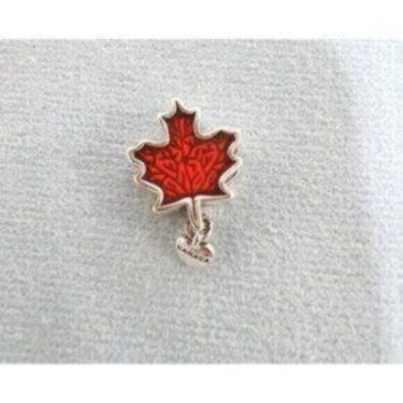 Love Canada Maple Leaf Charm in Sterling Silver, Red Enamel Pandora Compatible - Picture 3 of 5